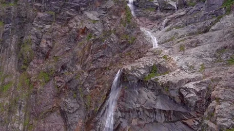 Waterfall Washington State Drone View Stock Footage 140612880