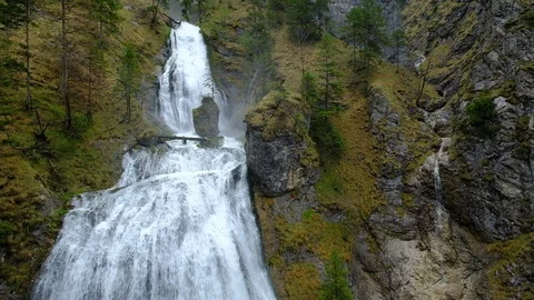 Waterfall at wasserlochklamm, styria, austria Stock Footage 126966149