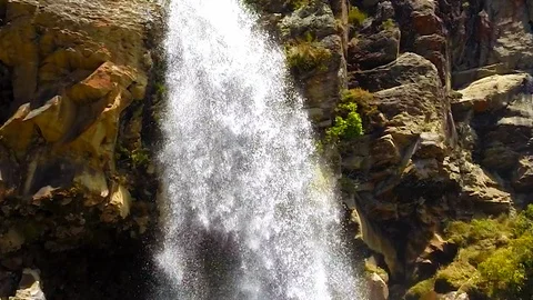 Waterfall water falling slowly down Stock Footage 102427637