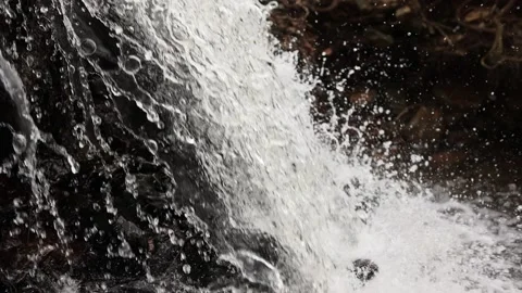 Waterfall water flowing in slow motion Stock Footage 238915904