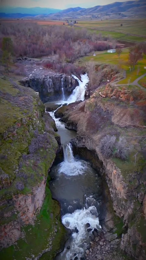 Waterfall water in the mountains Stock Footage 274043491