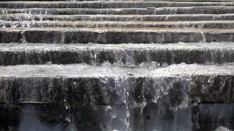 Waterfall in water pool 3 Stock Footage 92860981