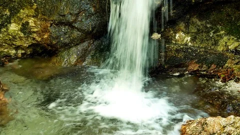 Waterfall water splashing closeup Stock-Footage 79577705