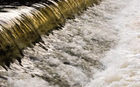 The waterfall from the weir Foto stock