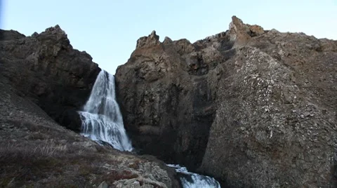 Waterfall in the Westfjords Video stock 7658562