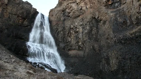 Waterfall in the Westfjords Video stock 7659874