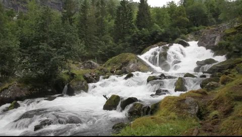 Waterfall wide view Stock Footage 1100412