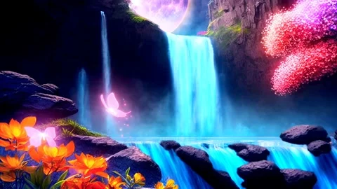 Waterfall in the wild Stock Footage 247910729