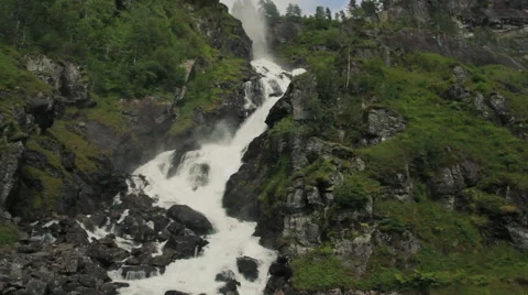 Waterfall in wild scenery Stock Footage 52999745