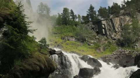 Waterfall in the wilderness Stock Footage 52999703