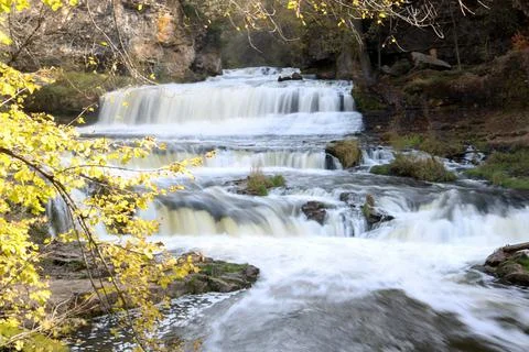 Waterfall at Willow River State Park during the fall in North West Wisconsin. Stock Photos