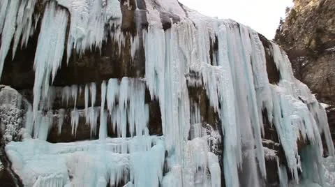 Waterfall in winter Stock Footage 20474632