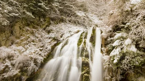 Waterfall in winter Stock Footage 69778727