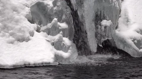 Waterfall in winter Video stock 168417691