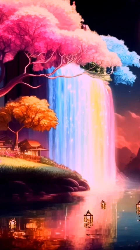 Waterfall in winter Stock Footage 255436400