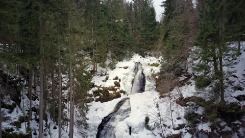 Waterfall in winter Stock Footage 271578566