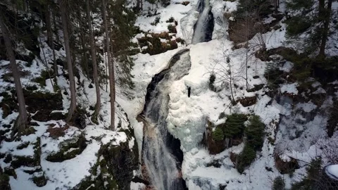 Waterfall in winter Video stock 272358381