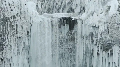 Waterfall winter pan Stock Footage 71783567