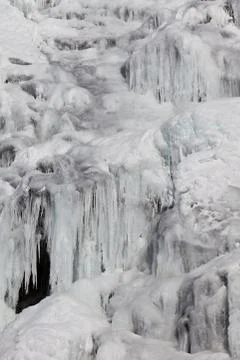 Waterfall in winter Stock Photos