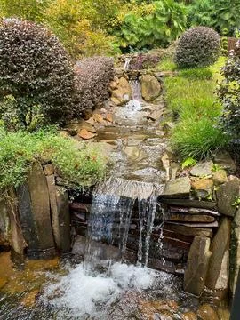 Waterfall in winter Stock Photos