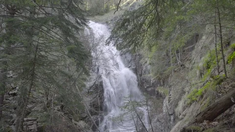Waterfall in the Woods 4K Stock Footage 76556215