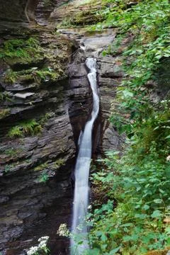 Waterfall in woods Stock Photos