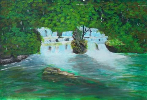 Waterfall in the Woods Stock Photos