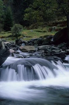 Waterfall in the woods Stock Photos