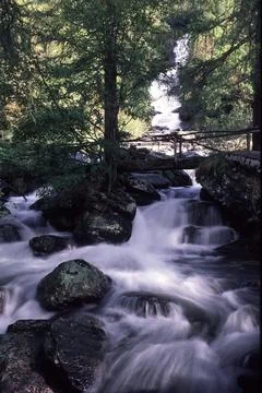 Waterfall in the woods Stock Photos