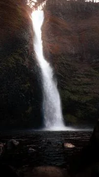 The waterfall in the woods Stock Photos