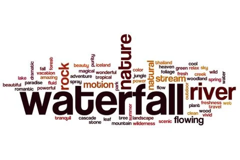 Waterfall word cloud concept イラスト素材