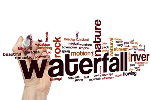 Waterfall word cloud concept 스톡 일러스트