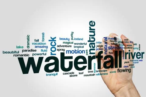 Waterfall word cloud concept イラスト素材