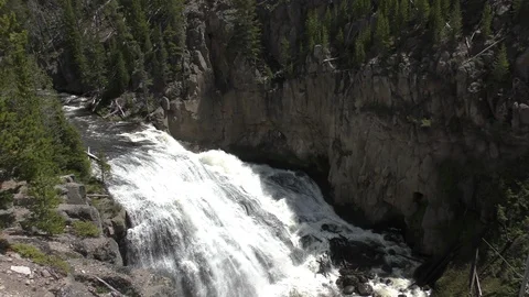 Waterfall in Yellowstone Stock Footage 111498782