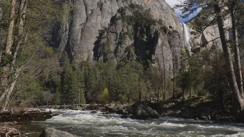 Waterfall In Yosemite Stock Footage 92315338