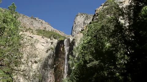 Waterfall in Yosemite National Park Stock Footage