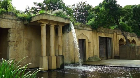 Waterfall in a zoo in Germany Stock-Footage 54900867