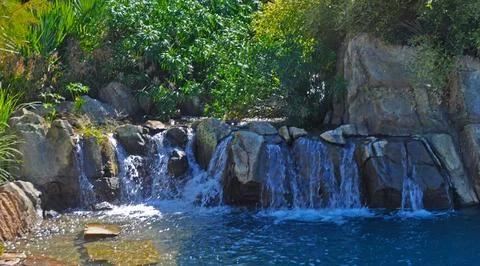A Waterfall at the Zoo Stock Photos