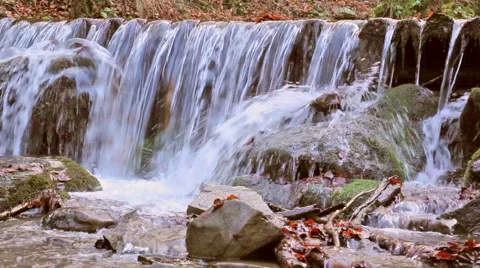 Waterfall,autumn waterfall Stock Footage 45425800