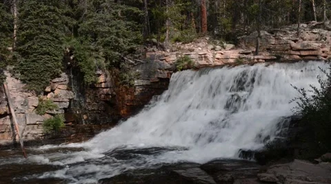 Waterfalls along Upper Provo River Stock Footage 58630882
