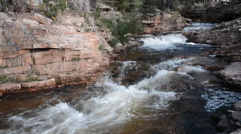 Waterfalls along the Upper Provo River Stock Footage 58630903