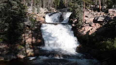 Waterfalls along Upper Provo River Stock Footage 58631233