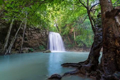 Waterfalls In Deep Forest Foto stock
