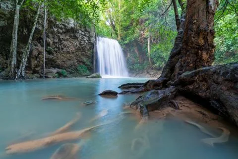 Waterfalls In Deep Forest Foto stock