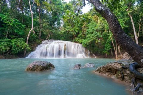 Waterfalls In Deep Forest Stock Photos