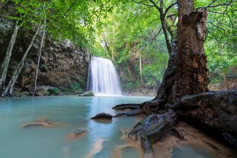 Waterfalls In Deep Forest Stock Photos