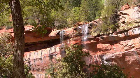 Waterfalls from Emerald Pools Video stock 4681989