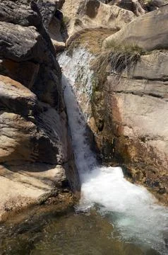 Waterfalls found in the riverbed Stock Photos