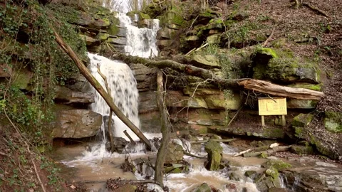 Waterfalls in a gorge Stock Footage 132296799