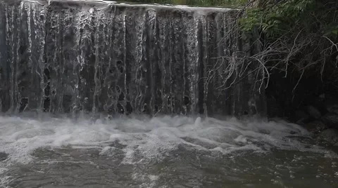 Waterfalls on grey day Stock Footage 51709853
